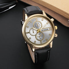 DISU Men Watch Classic Leather Strap Quartz Casual wristwatch mens watches mens 2019 clock men