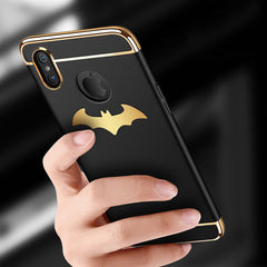 Cool 3D Bat Wing Phone Cases For iPhone X 8 7 6 6S Plus Cover Plating 3 in 1 Shockproof Armor Case Matte Hard PC Shell