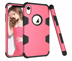 Shockproof 360 full Protect Cover Hybrid TPU+ Rubber Hard Rugged Armor Rose Gold Phone Case For iPhone XR 6 6S 7 8 Plus X