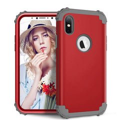 Shockproof Phone Cases For iPhone X 7 6 6S Plus Cover PC+TPU 3 Layers Hybrid Full Body Protect Case Anti-Knock Phone Shell Coque