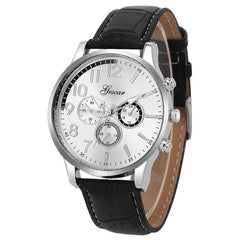 DISU Men Watch Glass Mirror Business Military Circular Dial Quartz wristwatch mens  watches mens 2019 relogios masculino