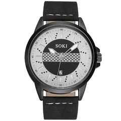 SOKI Man Wrist Watches NEW Sport Watches Quartz Leather Watch Mens Reloj Hombre 2019 Men Wristwatch Clock zegarek meski