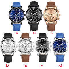 CUENA Man Wrist Watch Sport Stainless Steel Case Leather Band Quartz Analog Wristwatch Mens relojes hombre 2019 zegarek meski