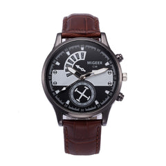 DISU Men Watch Fashion Casual Stainless Steel Leather Strap watches men new arrival in men wrist watches relogios masculino