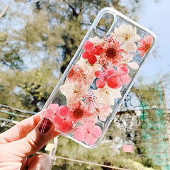TIKITAKA Dried Real Flower Cases For iPhone XS Max XR Case Handmade Clear Soft Back Cover For iPhone 6 6S 7 8 Plus X Phone Case