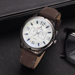DISU Man Watch Quartz High Quality Leather Blu Ray Glass Watch Mens watches mens 2019 men wristwatch clock