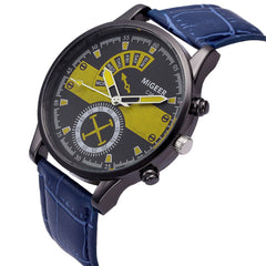 DISU Men Watch Fashion Casual Stainless Steel Leather Strap watches men new arrival in men wrist watches relogios masculino