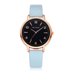 Best Selling Women Watches Black Scale Dial Ladies Simple Quartz Wristwatch Many colours Leather Strap Clock  Zegarki Damski @50