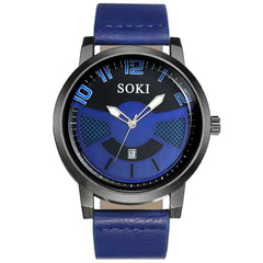 SOKI Men's Wrist Watches 2019 NEW Sport Quartz Leather Watch Man zegarek meski Men Wristwatch Clock relogios masculinos