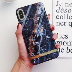 Shiny agate marble Case For iphone 7 case Glossy hard plastic case for iphone 6 6s 7 8 plus X XR XS Max phone case capa