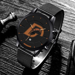 DIJANES Mens Fashion Black Stainless Steel Mesh Belt Watches Minimalist Men Business Calendar Quartz Watch Relogio Masculino