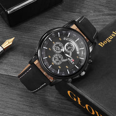 SOXY quartz men's watch hour fashion Pu leather watches for men simulation military sports Relogio Masculinoerkek kol saati