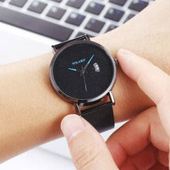 Simple Mesh Belt Men's Watch Business Male Ckock YOLAKO Fashion Calendar Quartz Watches Erkek Kol Saati Chronograph