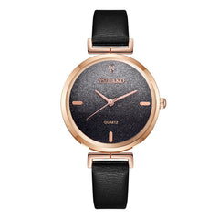 Cassic Style Women Watches Starry Sky Dial Ladies Quartz Wristwatch Rhinestone Design Leather Strap Clock Relojes Para Mujer@50
