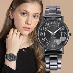 2019 Love Women Watches Simple Dial Quartz Wristwatches Fashion Ladies Female Rose Gold Alloy Strap Clock Dress Zegarek Damski X