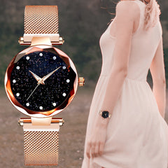 Fashion Top Brand Luxury Starry Sky Women Wrist Watches Magnetic Strap Quartz Clock Modern Wristwatch Women Orologio Donna 2019*