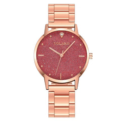 Rose Gold Women Watches Scrub Starry Sky Clock Dial Ladies Quartz Wristwatch High Quality Alloy Strap Business Montre Femme@50