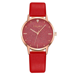 Top Brand Women Watches Scrub Dial Ladies Quartz Wristwatch Rhinestone Leather Strap Fashion Clock High Quality Kol Saati@50