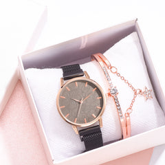 Luxury Women Watches Bracelet Set Simple Dial  Ladies Bracelet Watch Casual Mesh Quartz Wristwatch Clock Gift Relogio Feminino*M