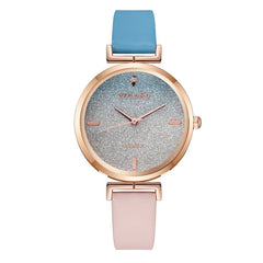 Cassic Style Women Watches Starry Sky Dial Ladies Quartz Wristwatch Rhinestone Design Leather Strap Clock Relojes Para Mujer@50