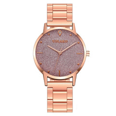 Rose Gold Women Watches Scrub Starry Sky Clock Dial Ladies Quartz Wristwatch High Quality Alloy Strap Business Montre Femme@50