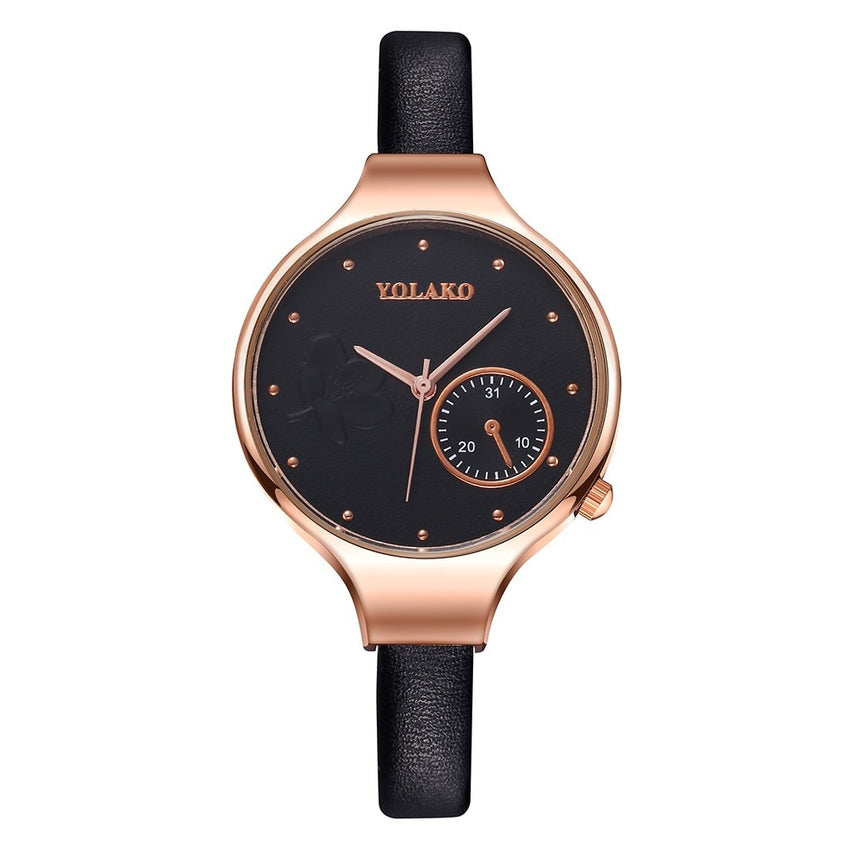 Best Selling Women Fashion Blue Quartz Watch Lady Leather Watchband High Quality Casual Wristwatch Gift For Wife 2019@50