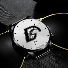DIJANES Mens Fashion Black Stainless Steel Mesh Belt Watches Minimalist Men Business Calendar Quartz Watch Relogio Masculino