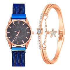 Luxury Women Watches Bracelet Set Simple Dial  Ladies Bracelet Watch Casual Mesh Quartz Wristwatch Clock Gift Relogio Feminino*M