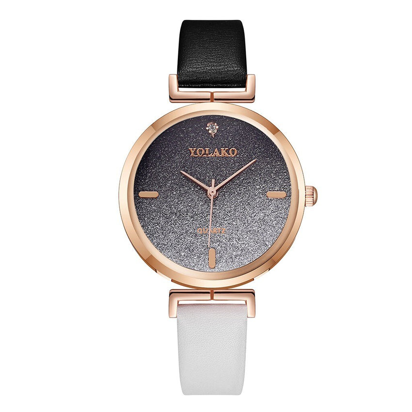 Cassic Style Women Watches Starry Sky Dial Ladies Quartz Wristwatch Rhinestone Design Leather Strap Clock Relojes Para Mujer@50