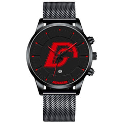 DIJANES Mens Fashion Black Stainless Steel Mesh Belt Watches Minimalist Men Business Calendar Quartz Watch Relogio Masculino