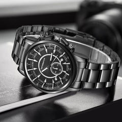 Luxury Watch Men Male relogio masculino Men's Business Watch Fashion Black Relojes Full Steel Wristwatch erkek kol saat DropShip