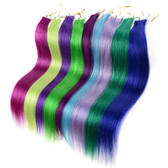 New Fashion 55cm Long Wig Piece Hair Tinsel Sparkle Glitter Highlight False Hair Strand Party Makeup Hair Extensions Accessories