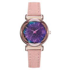 Best Selling Women Watches Fashion Leather Strap  Dial Ladies Quartz Wristwatch  Romantic Starry Sky Clock Gift Zegarki Damskie@