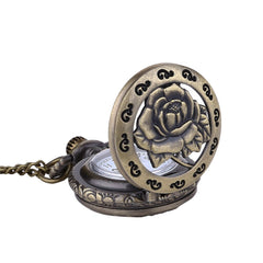 Hot Selling Retro Chinese Style Dragon Creativity Bronze Quartz Pocket Watches Vintage Couple Clock Christmas Birthday Gift@50