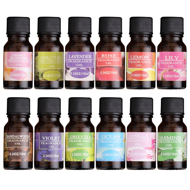 12pcs Natural Plant Extract Essential Oils Water-soluble Relieve Stress Humidifier Fragrance Lamp Air Freshening Aromatherapy