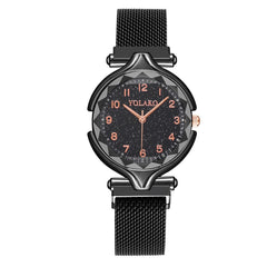 2020 Women Watches Luxury Stainless Steel Dial Strap Fashion Starry Sky Quartz Watch Magnetic Buckle Bracelet Hot Kol Saati*M