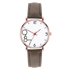 Hot Selling Women Watches Dial Analog Quartz Wristwatches Ladies Soild Color Simple Leather Strap Clock Gift Relogio Feminino@50