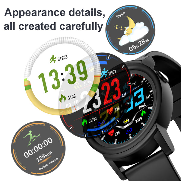 DK02 Men's Waterproof  Smart Watch IP67 Heart Rate Monitor Wristwatch Sport Pedometer Fitness Tracker Smartwatch for Android/iOS