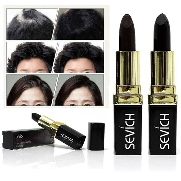 Portable Natural Plant Black/Brown Hair Dye Lipstick Shape Anti Sweat Waterproof Disposable Dye Pen Hairline Coloring Tool TSLM2