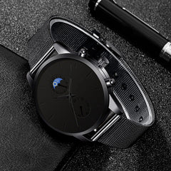 relogio masculino 2020 Fashion Watch Men Business Casual Watches Luxury Black Stainless Steel Mesh Belt Quartz Wristwatch