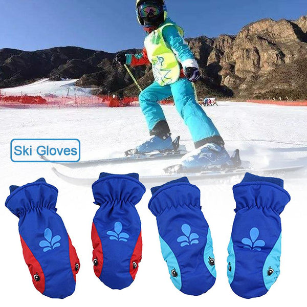 Children Winter Warm Ski Gloves Boys/Girls Outdoor Sports Waterproof Windproof Snow Mittens Extended Wrist Kid Skiing Gloves D40