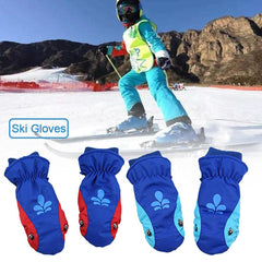 Children Winter Warm Ski Gloves Boys/Girls Outdoor Sports Waterproof Windproof Snow Mittens Extended Wrist Kid Skiing Gloves D40