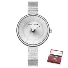 MINIFOCUS Women Watches Gold Top Brand Luxury Watches Women Fashion Watch 2019 Ladies Waterproof Stainless Steel Mesh Watch Band