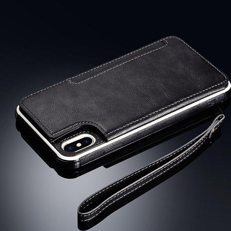 Luxury Leather Card Wallet Cases For iPhone 11Pro XS Max X XR 8 7 6 6S Plus Card Slot Soft Silicone shockproof Back Cover Capa