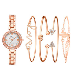 Women Watches Diamond Bracelet Set Watches Ladies Casual Alloy Rose Gold Band Quartz Wristwatch Female Clock 2020 Zegarek Damski