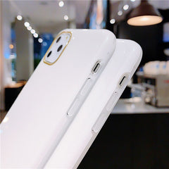 Phone Case For iPhone 11 Pro Max XR XS Max 7 8 Plus 6 6S Solid Color Electroplated Glitter Soft IMD Back Cover Coque