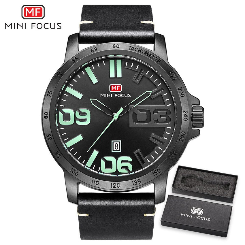 MINI FOCUS Luxury Brand Men Watches Leather Watch Strap Fashion Casual Dress Men's Wrist Watches Quartz Watch Men Waterproof