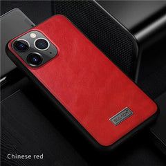 Real Leather Phone Case For iPhone 11 Pro Max XR X XS Max 7 8 6 6S Plus Luxury Full Body Anti shock Solid Color Cover Conque