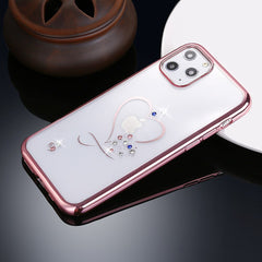 Fashion Love Heart Diamond Phone Case For iPhone 11 Pro X XR XS MAX 7 8 6 6s Plus Plating Transparent Soft Silicone Back Cover