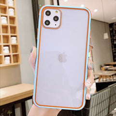 Colorful Shockproof Bumper Transparent Silicone Phone Case For iPhone 11Pro X XS XR XS Max 8 7 Plus Clear protection Back Cover